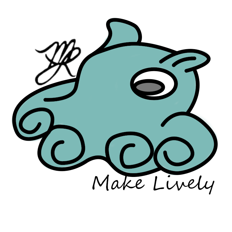 Make Lively Logo - Friendly cephalopod mascot